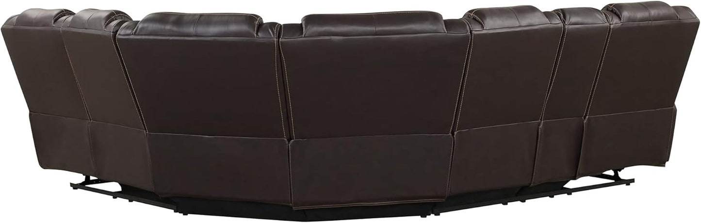 Ultimate Comfort Faux Leather LED Reclining Sectional Sofa
