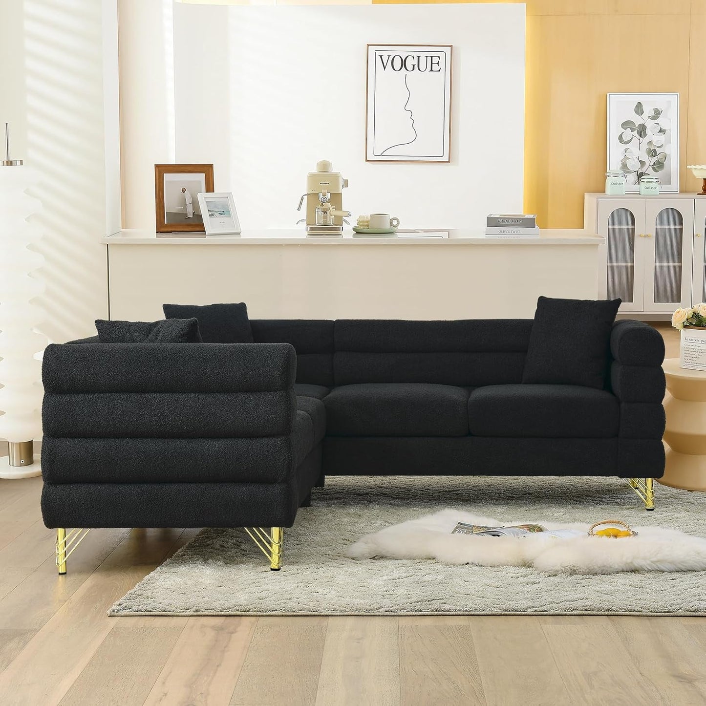 Black Oversized Corner Sofa