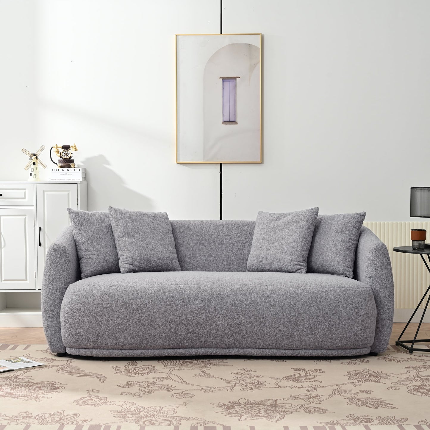 Contemporary U-Shaped Sectional Sofa with Modern Armchair