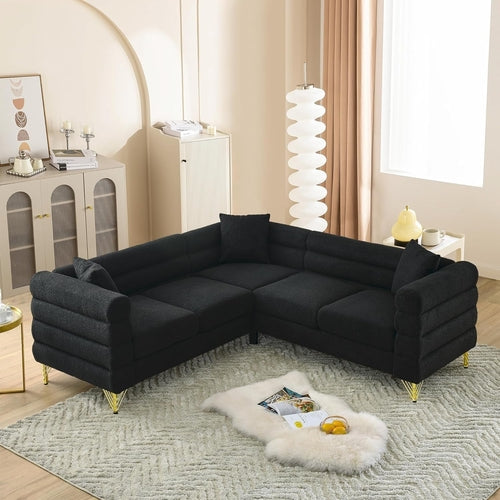 Black Oversized Corner Sofa
