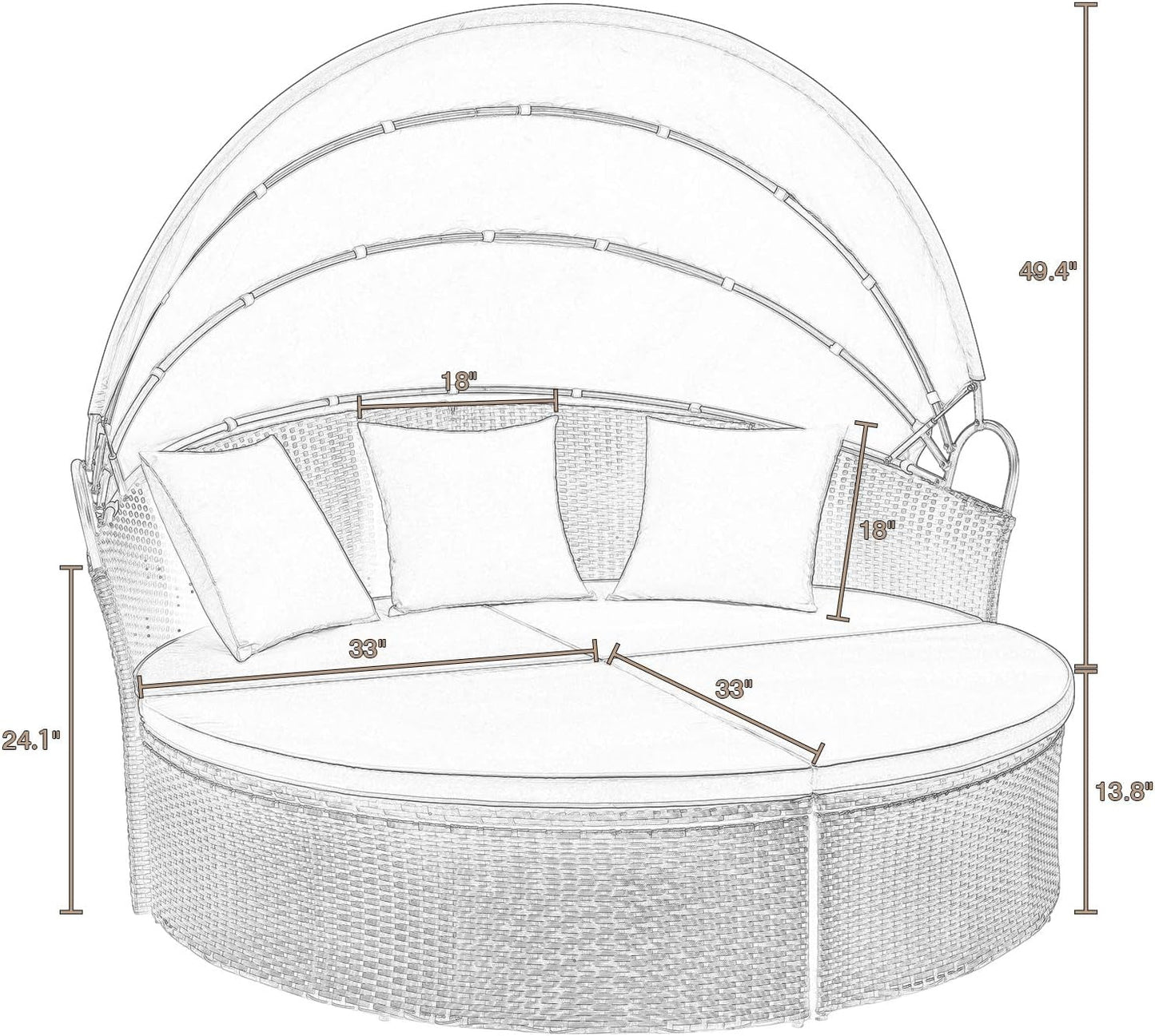 The Santorini Round Canopy Daybed