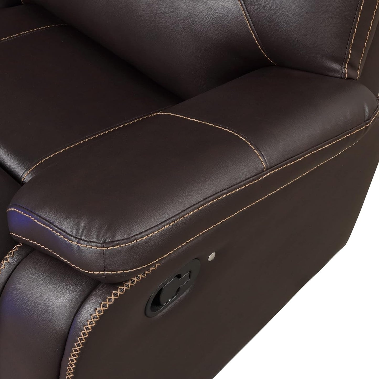 Ultimate Comfort Faux Leather LED Reclining Sectional Sofa