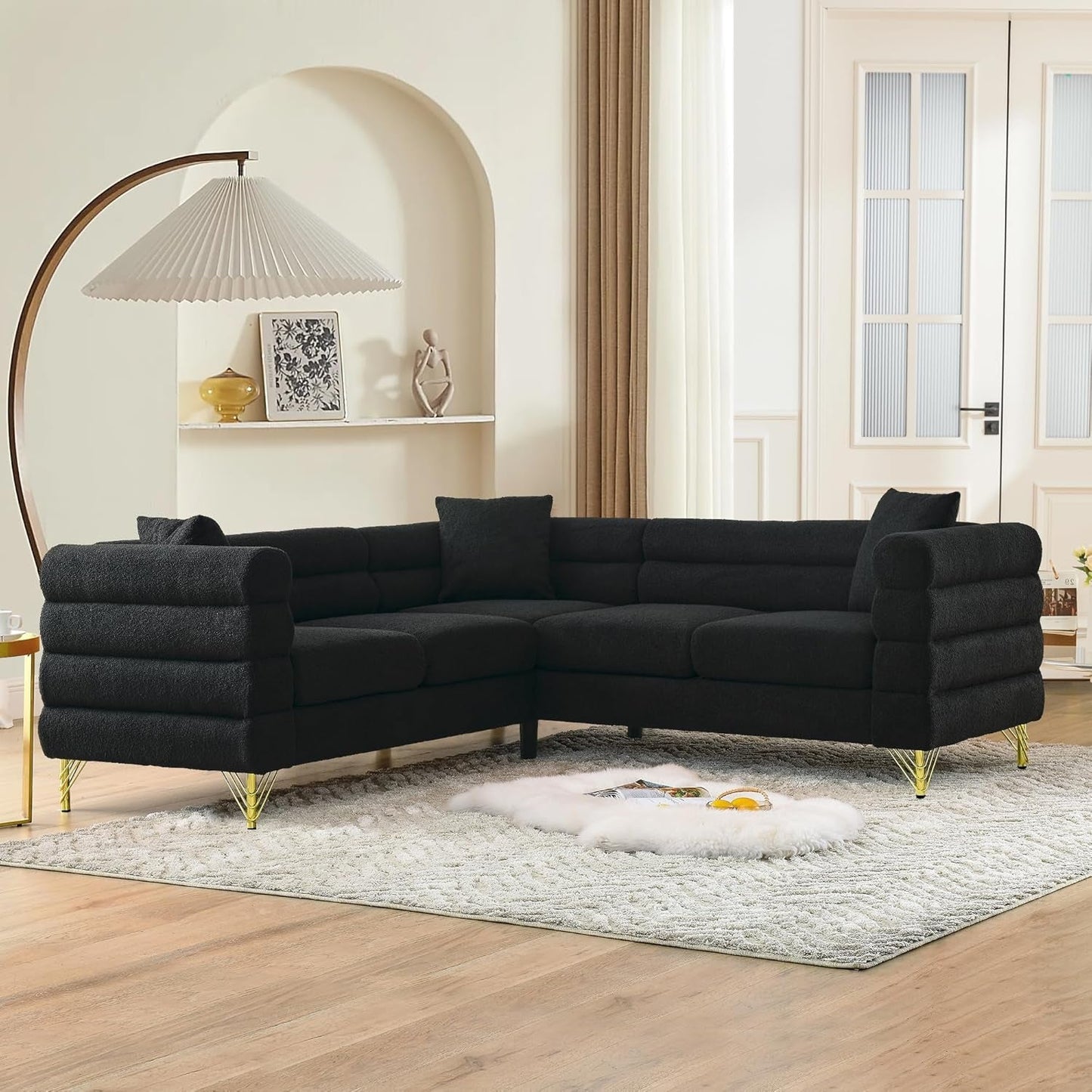 Black Oversized Corner Sofa