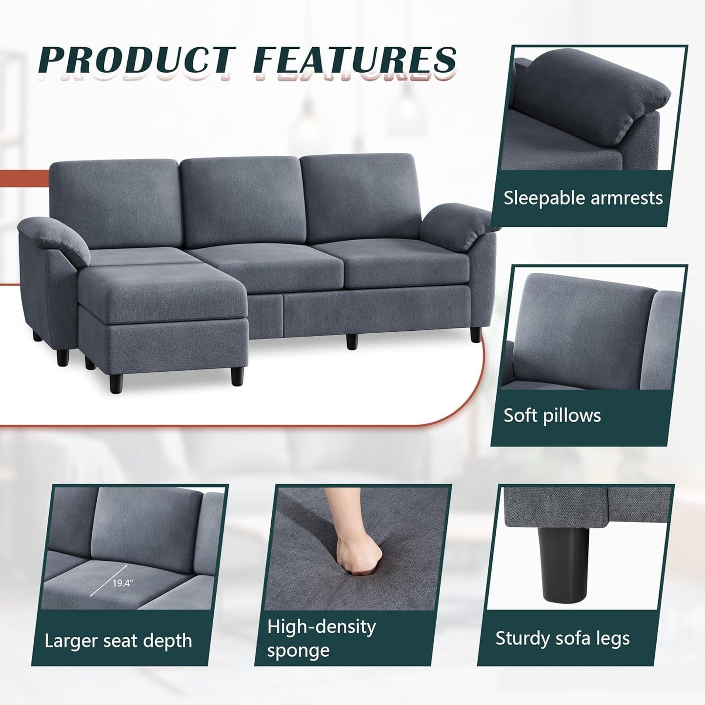 Grey Linen Sofa - Perfect Accent for Any Room