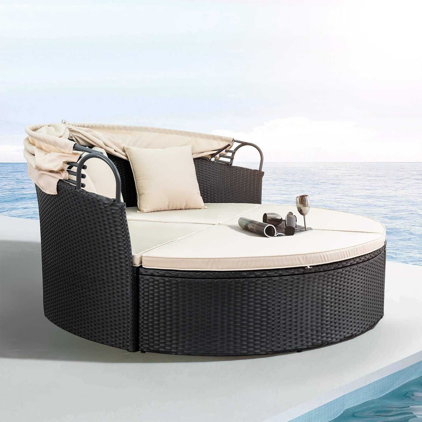 The Santorini Round Canopy Daybed