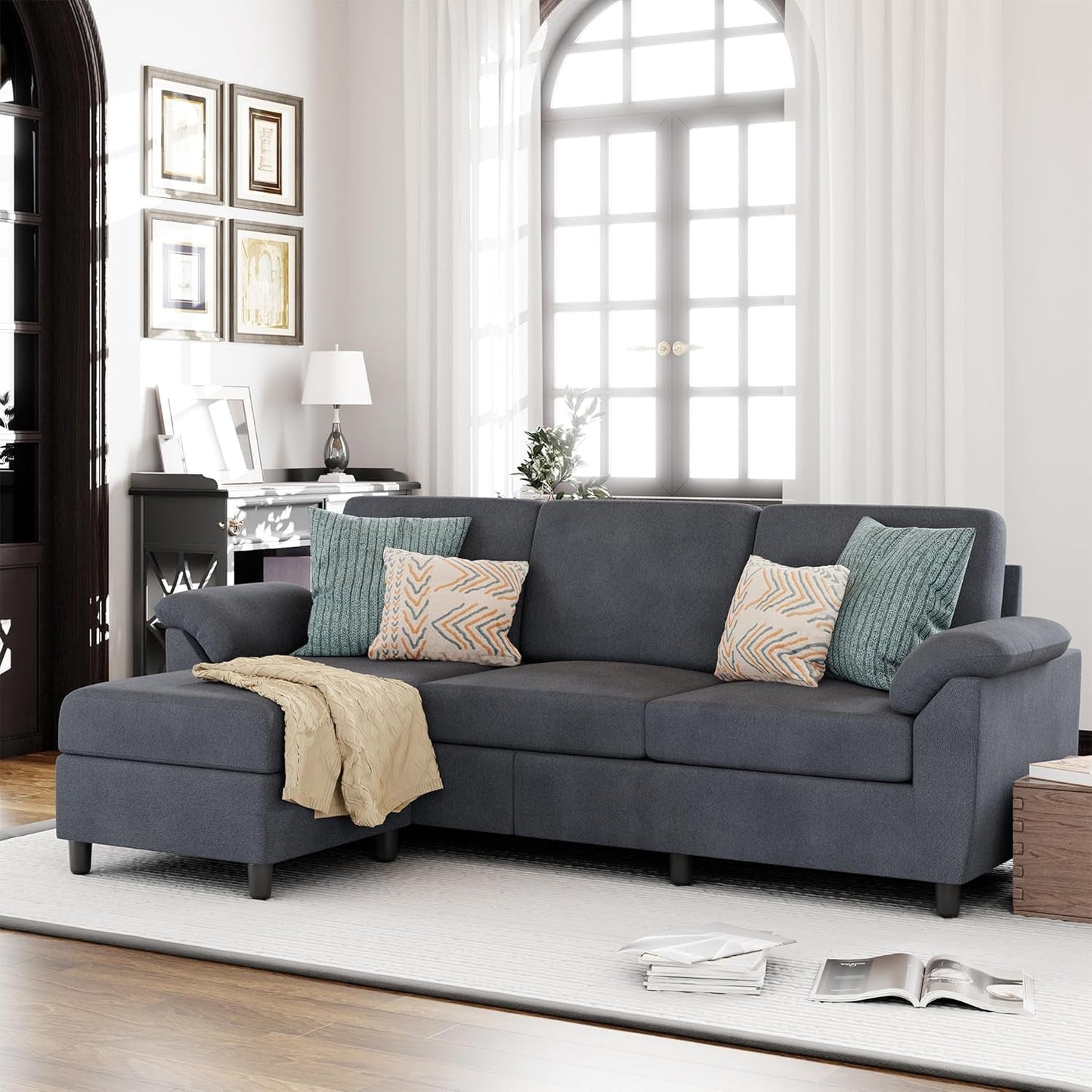 Grey Linen Sofa - Perfect Accent for Any Room
