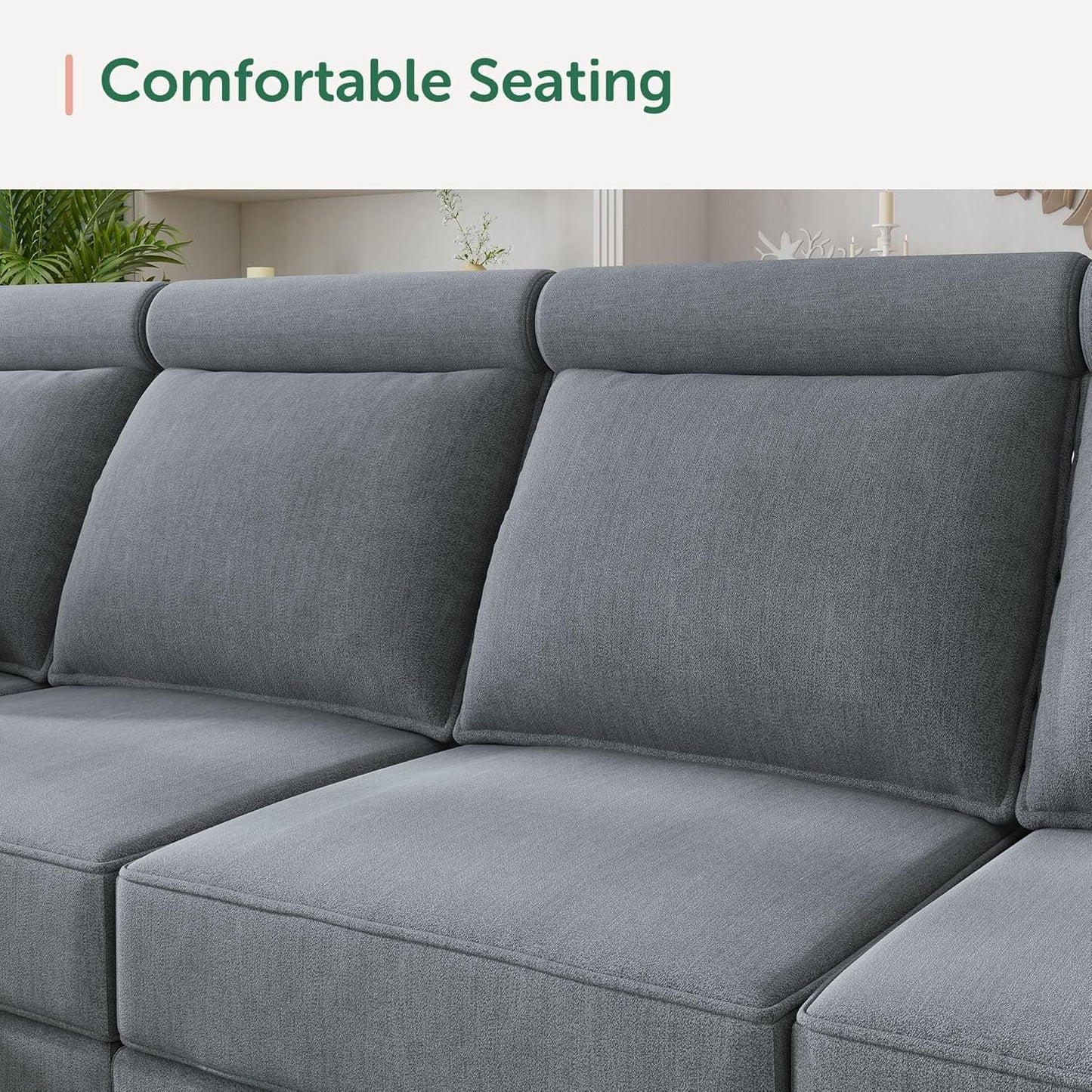 Multi-Functional Bluish Grey Modular Sectional with Storage - Convertible
