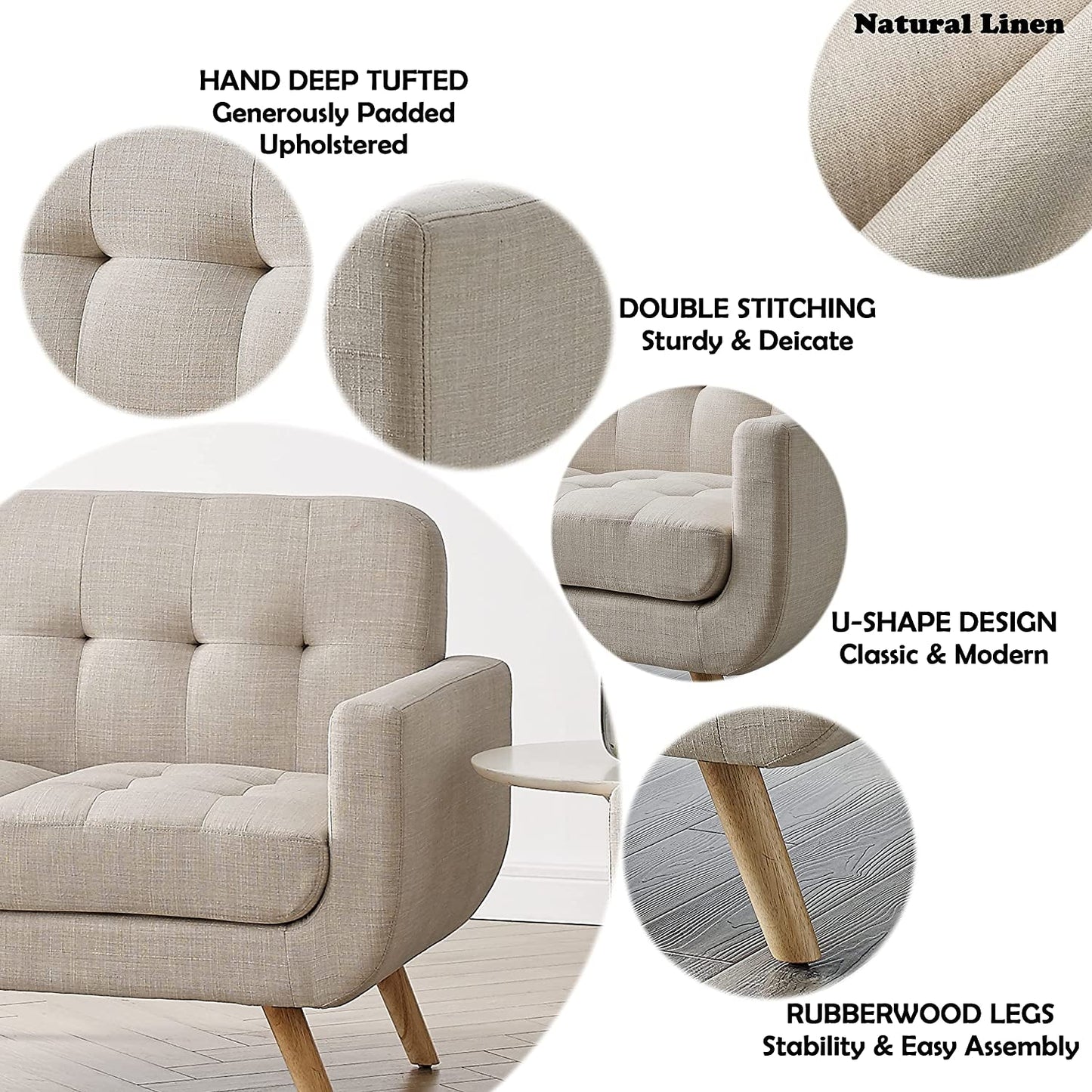 Charming Elena Beige Accent Armchair
