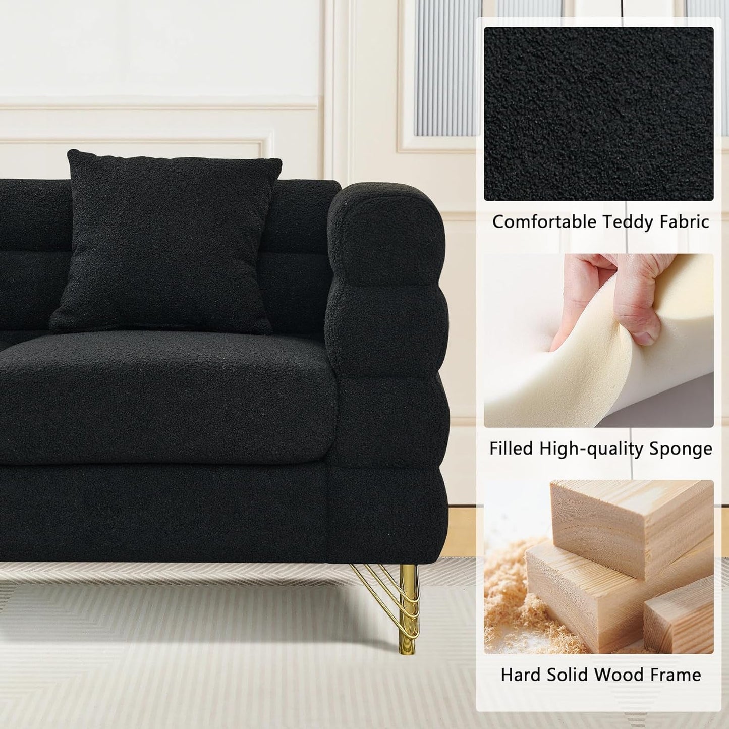 Black Oversized Corner Sofa