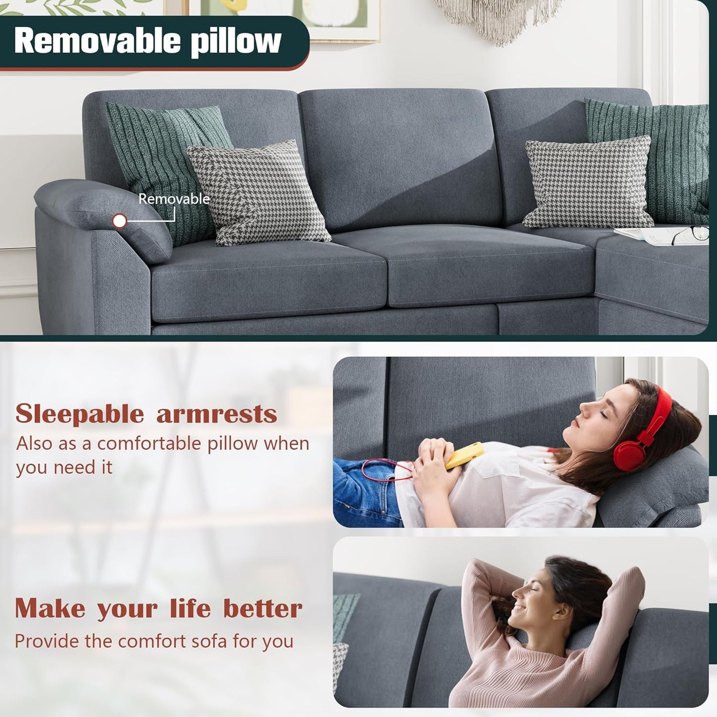 Grey Linen Sofa - Perfect Accent for Any Room