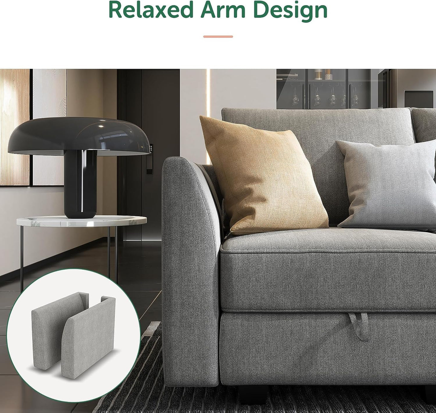 Generous Oversized U-Shaped Modular Sectional with Integrated Storage