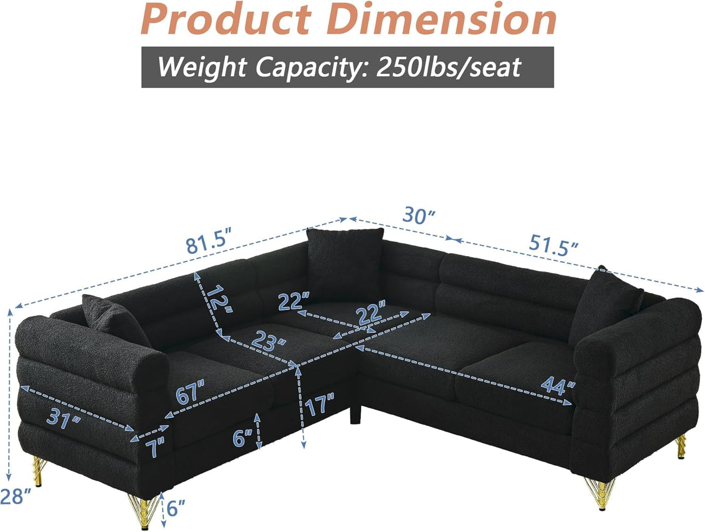 Black Oversized Corner Sofa