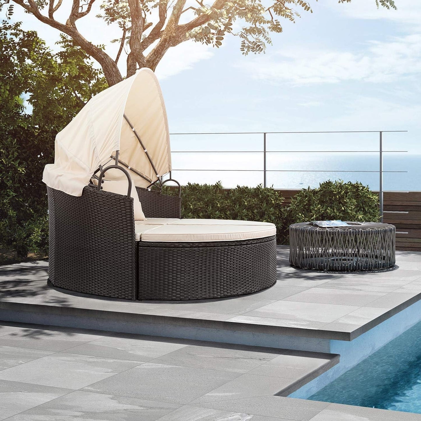 The Santorini Round Canopy Daybed