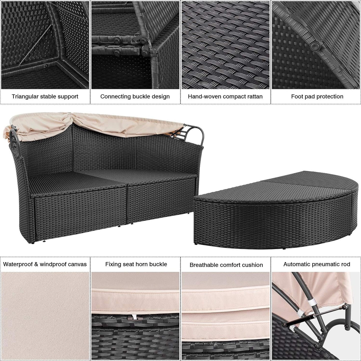 The Santorini Round Canopy Daybed