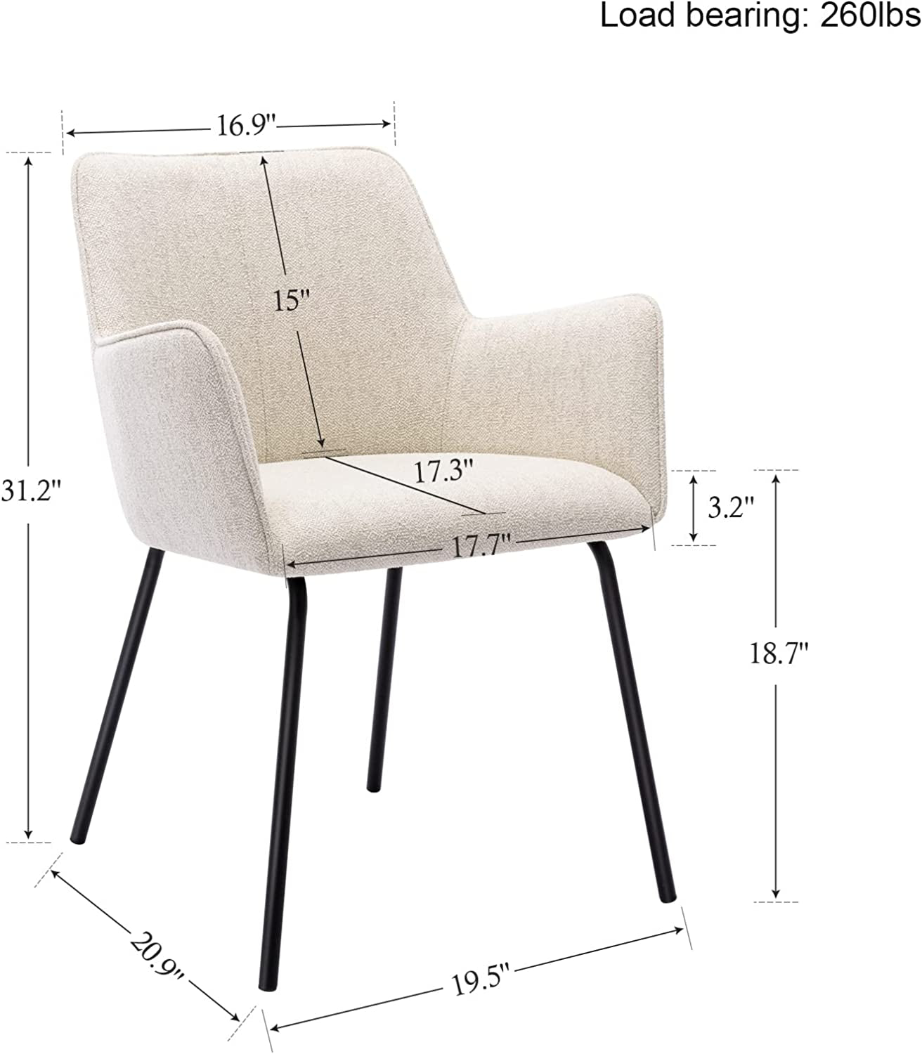 Stylish Beige Armchairs with Sleek Metal Base