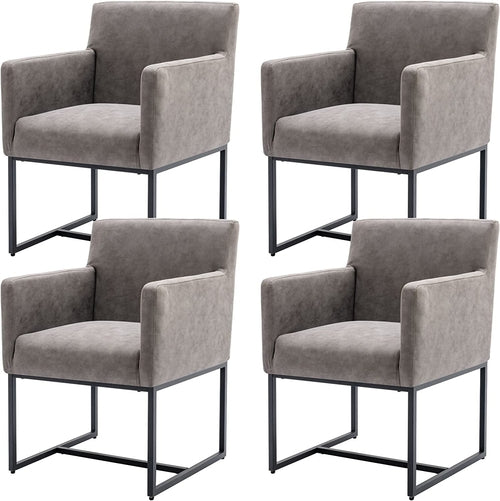 Elegant Set of 4 Upholstered Dining Armchairs